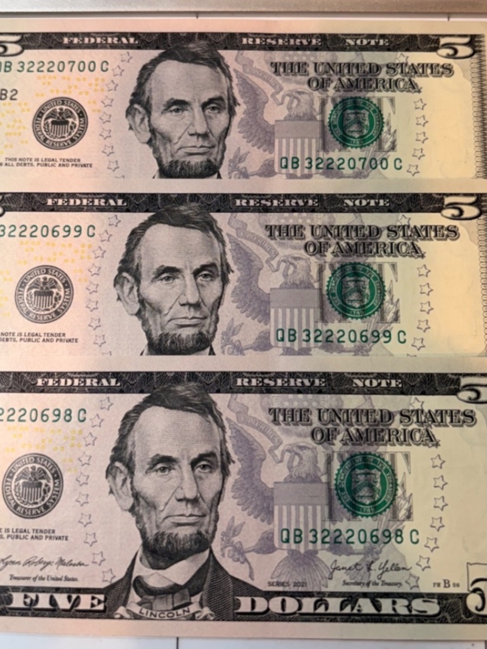 2021 $5 Consecutive Trip 2 s QB 32220698 C 99 to 700 #206548329505